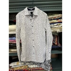 H&M , Men's Floral Print Slim Fit Long Sleeve Button Down Shirt, Small